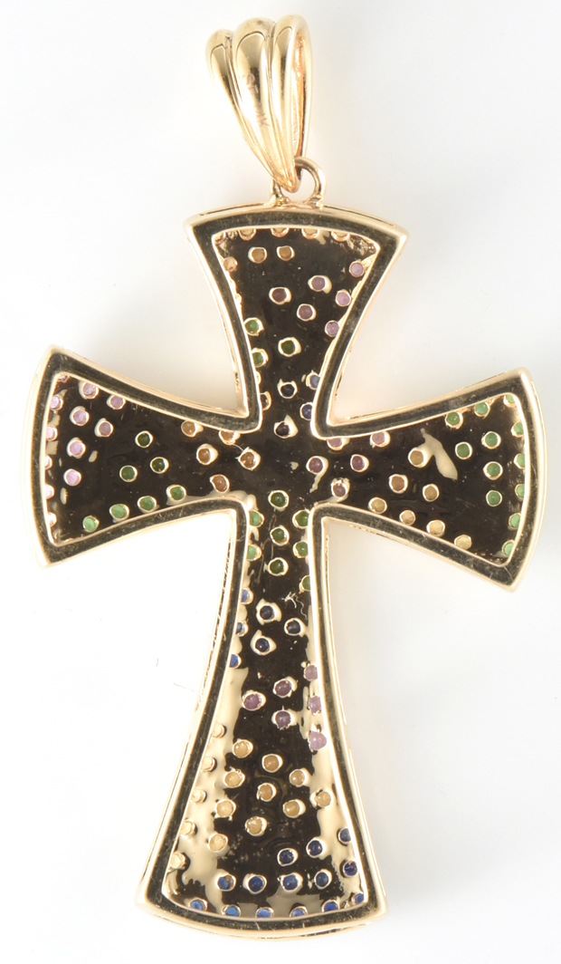 14K Yellow Gold Cross Pendant 
