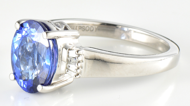 Platinum Diamond and Tanzanite Ring 