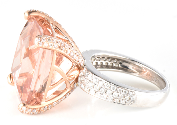 14K White and Rose Gold Morganite Ring