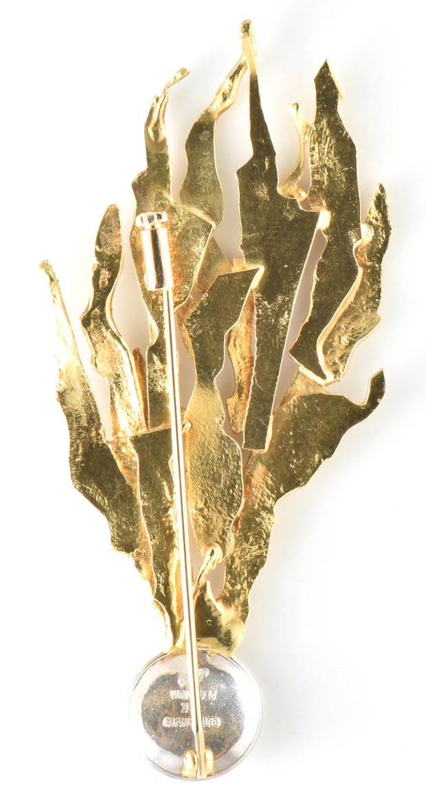 Platinum and 18K Yellow Gold Copernicus Comet Pin