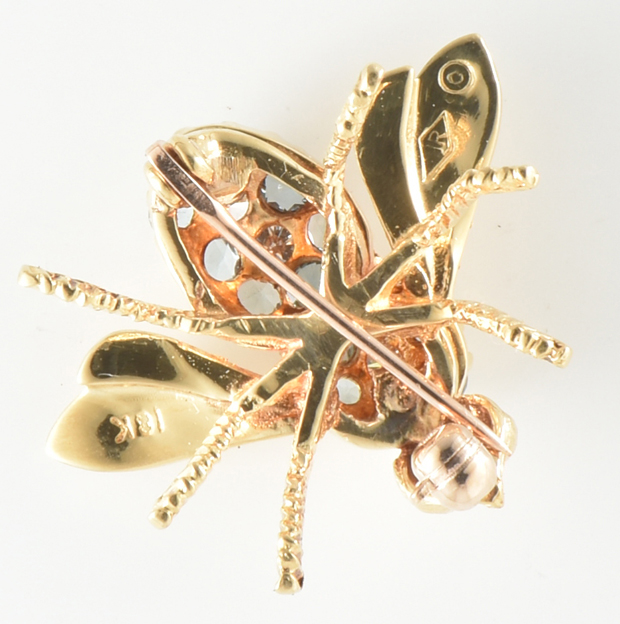 18K Yellow Gold Bee Pin