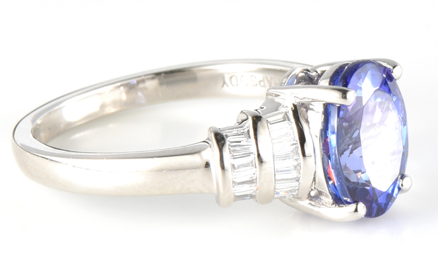 Platinum Diamond and Tanzanite Ring 