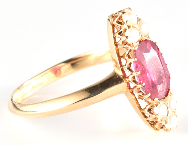 14K Yellow Gold and Pearl Ring