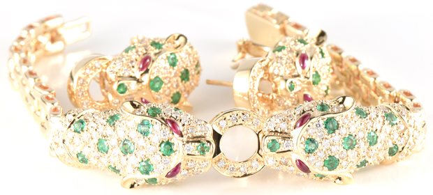 14K Yellow Gold Bracelet and Earring Set
