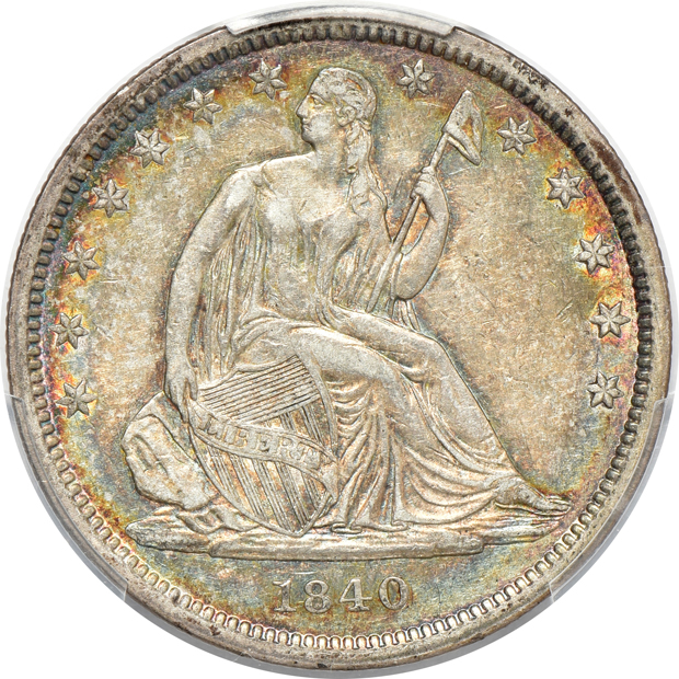 1840 Reverse of 1839 AU-50, and an 1891 AU-55, both PCGS