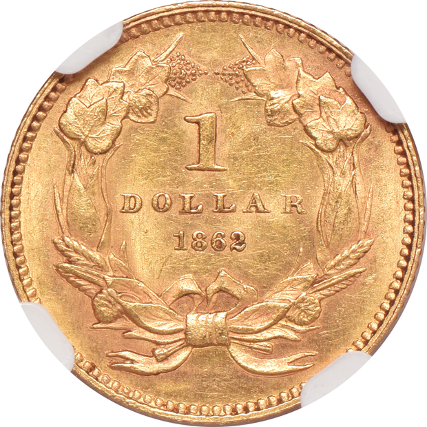 1862 MS-63, and an 1878 AU-58, both NGC