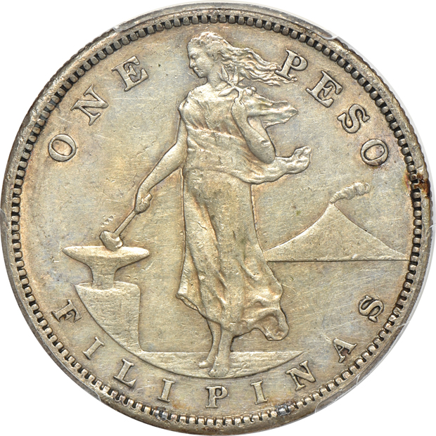Multiple - Denmark specieldaler VF details/scratch, Mexico 1866-Mo peso AU-55, and U.S. Philippines 1911-S peso AU details/tooled, all PCGS