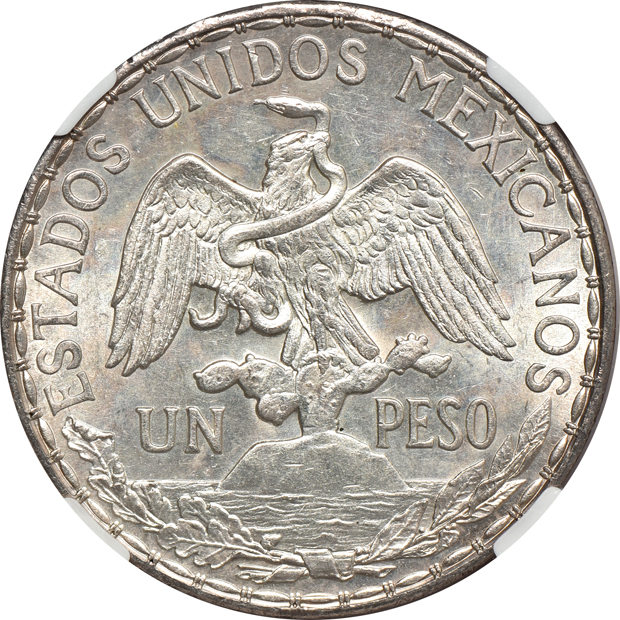 Mexico - 1893-ZS FZ 8 reale UNC details/cleaned, and a 1911 long ray peso MS-63, both NGC