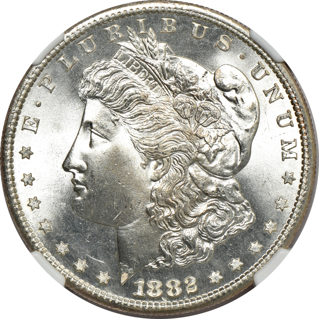 Two 1882-S and a 1904-O, all NGC MS-66