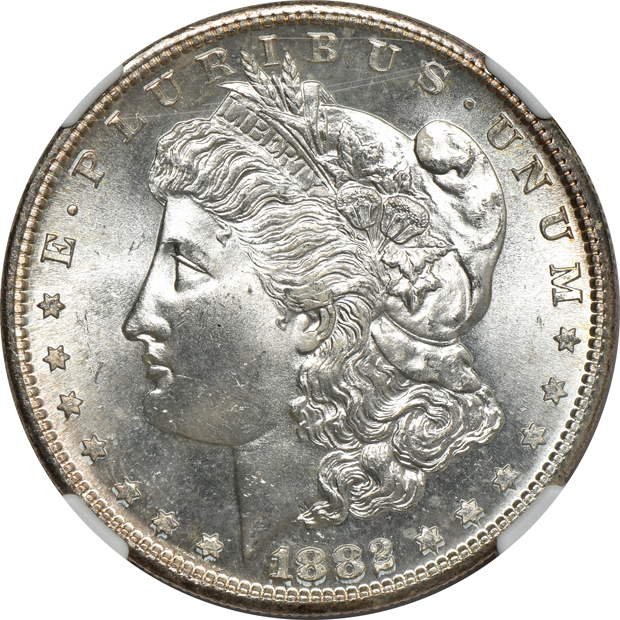Two 1882-S and a 1904-O, all NGC MS-66