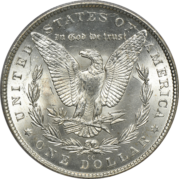 1882-CC PCGS (green label), and an 1884-CC PCGS, both MS-64