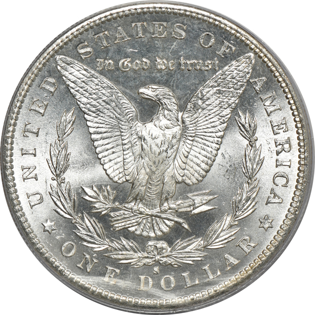 1881-S MS-65, 1890-S MS-64, and an 1891 MS-63, all PCGS (green label)