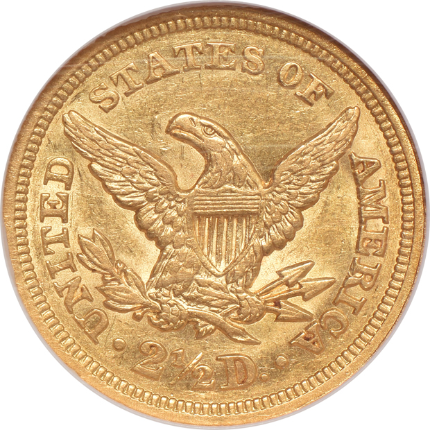 1852 NGC AU-58, 1853 ANACS AU-53, and an 1854 NGC AU-53