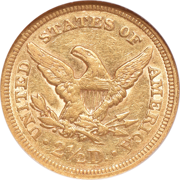 1852 NGC AU-58, 1853 ANACS AU-53, and an 1854 NGC AU-53
