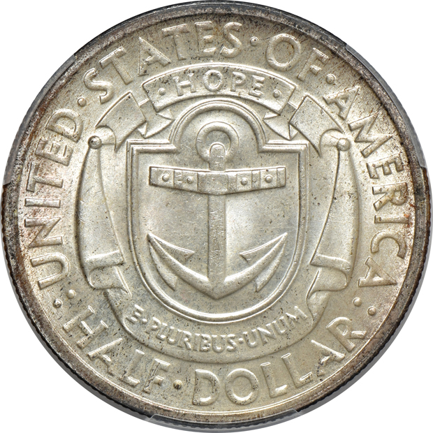 Four silver commemorative half-dollars certified by PCGS