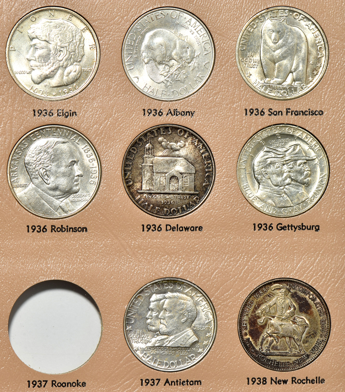Forty-five different silver commemoratives