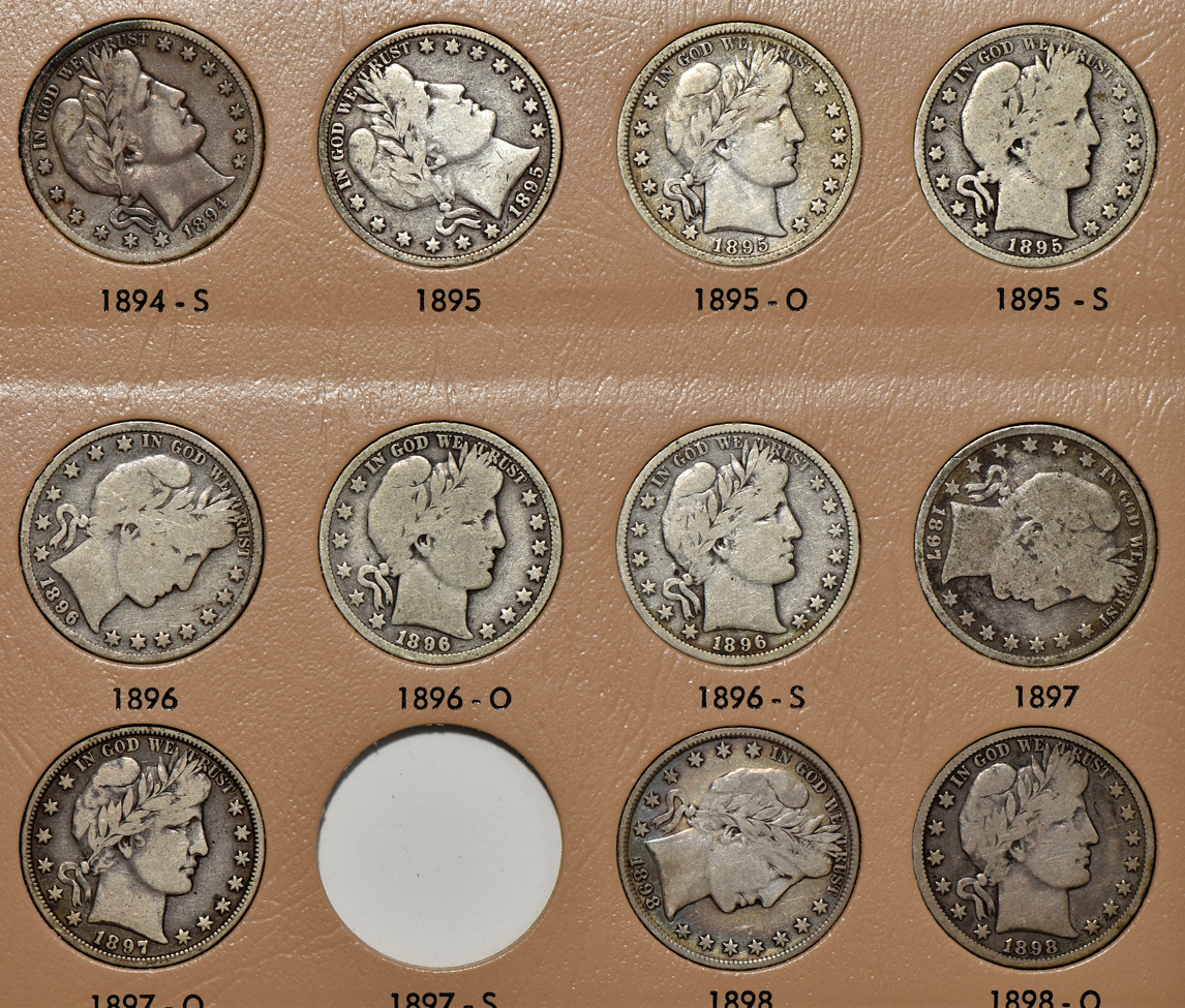 Collection of 68 Barber half-dollars