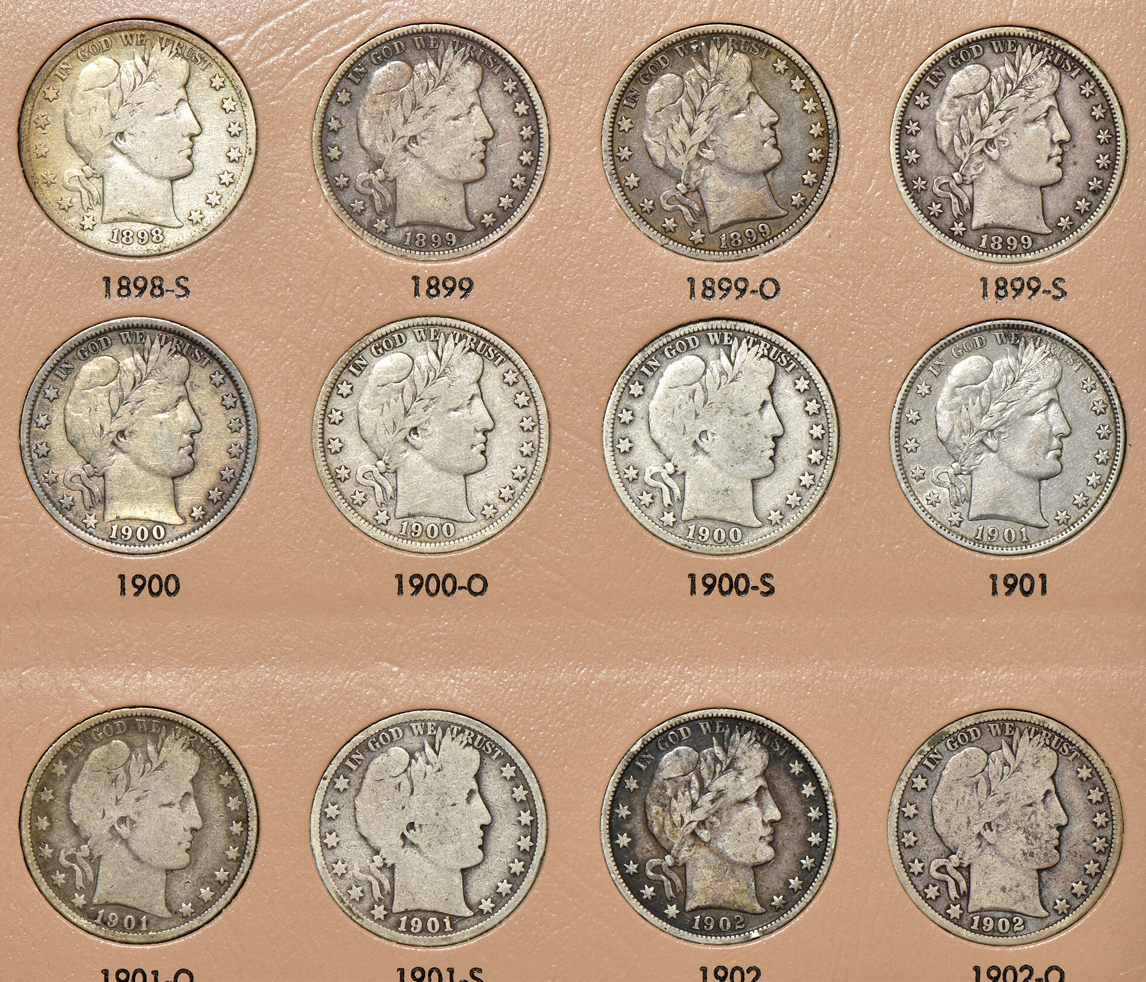 Collection of 68 Barber half-dollars
