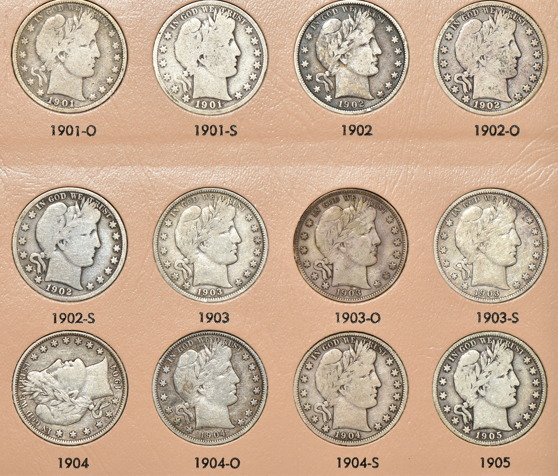 Collection of 68 Barber half-dollars