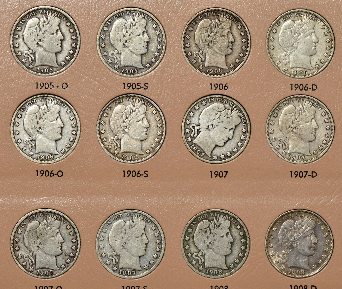 Collection of 68 Barber half-dollars