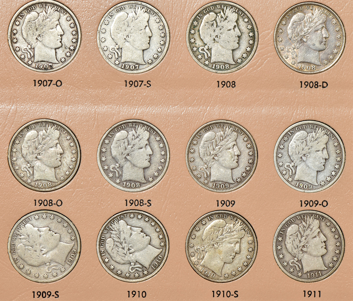 Collection of 68 Barber half-dollars
