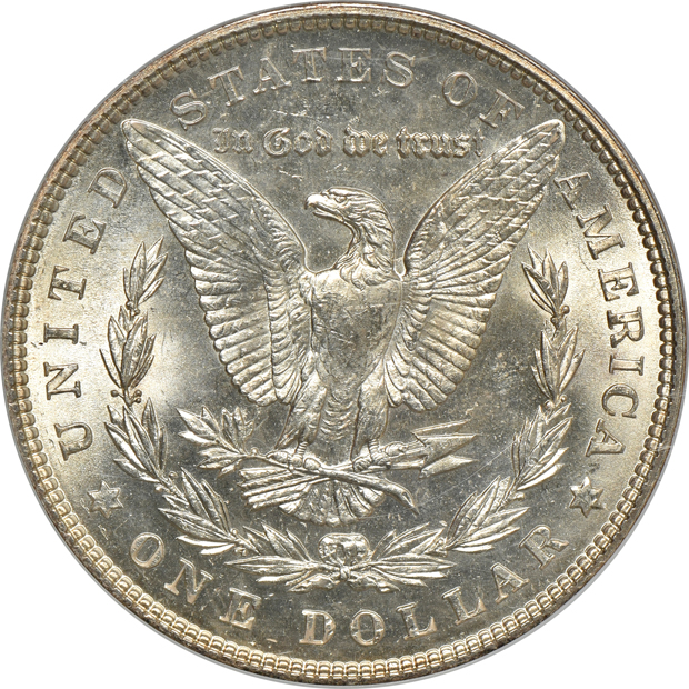 1880-S PCGS MS-66, 1885 PCGS MS-65 (rattler), and a 1903 NGC MS-65, all CAC