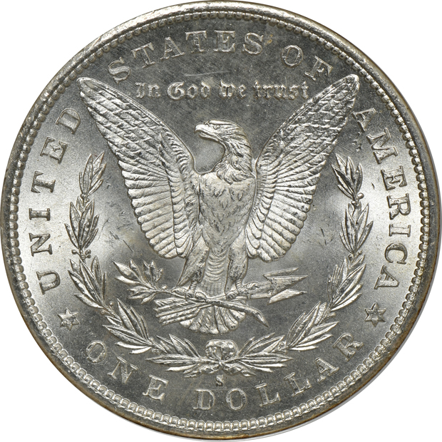 1879-S, 1884, and 1885, all NGC MS-65 CAC