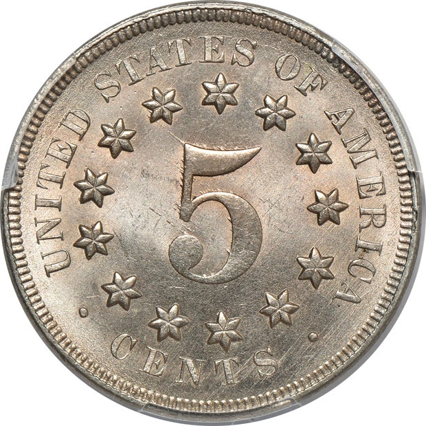1867 No Rays PCGS MS-65+ CAC