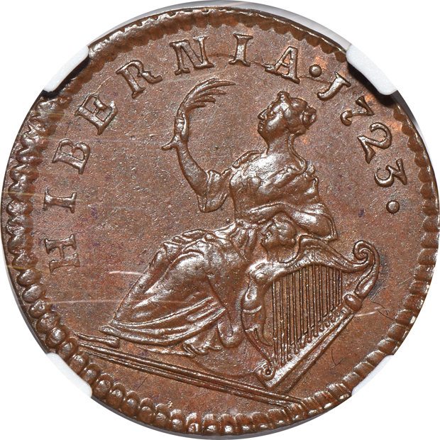 1723 D:G: Rex 1/4 pence NGC MS-64+