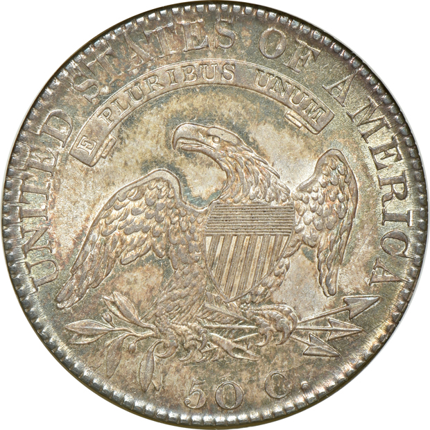1820 Large Date, Square 2 With Knob O-104 NGC MS-62 (no line)