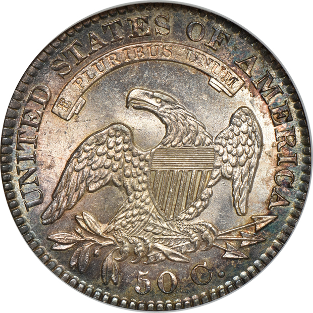 1828 Square Base 2, Sm 8, Sm Let O-119 NGC MS-62 (no line)