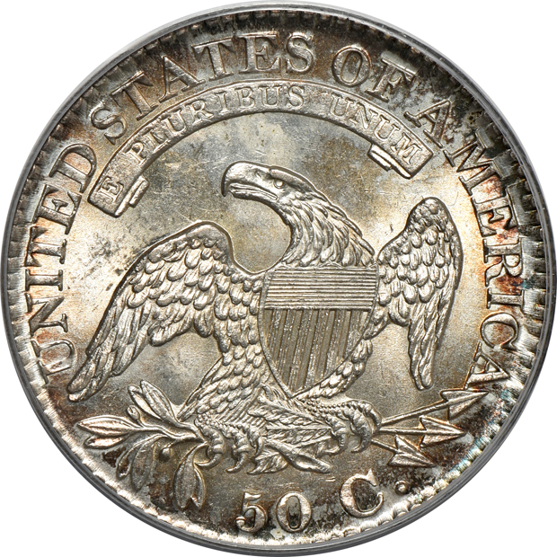 1827 Square 2 PCGS AU-58 (green label)