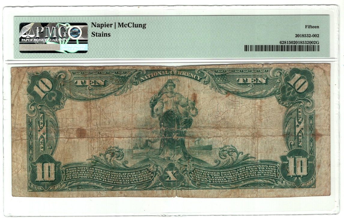 1902 $10 Blue Seal - Du Quoin, IL Charter #4737 - PMG F-15/stains