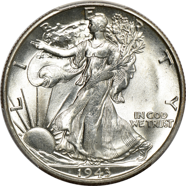Four Walking Liberty half-dollars, all PCGS MS-65