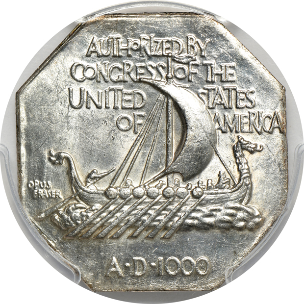 1924 Huguenot MS-65, 1925 Norse American, Thin MS-63, and a 1925 Norse American, Thick MS-62, all PCGS CAC