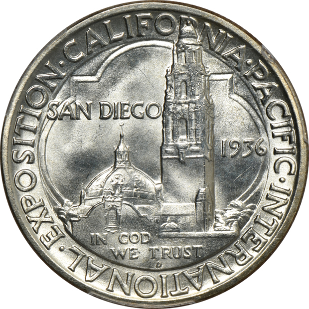 Four silver commemorative half-dollars certified by PCGS