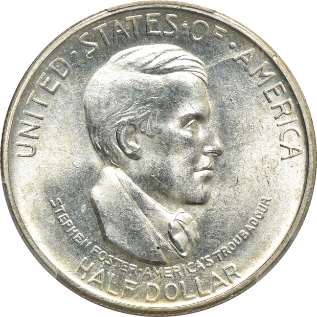 Four silver commemorative half-dollars certified by PCGS