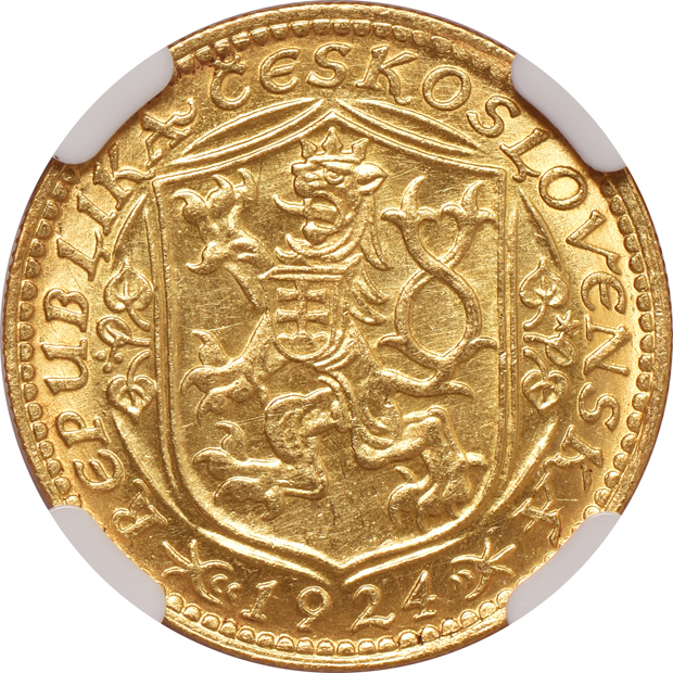 Czechoslovakia - 1924 ducat - NGC MS-63