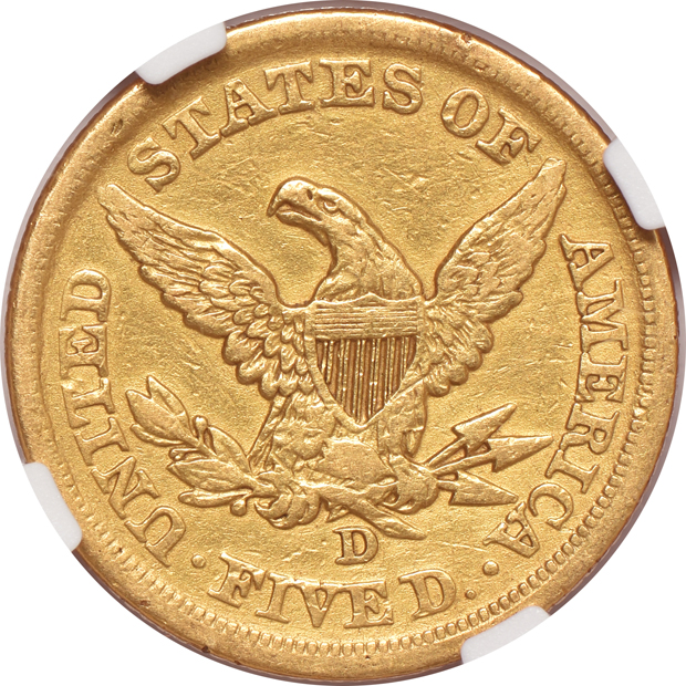 1853-D Large D XF details/cleaned