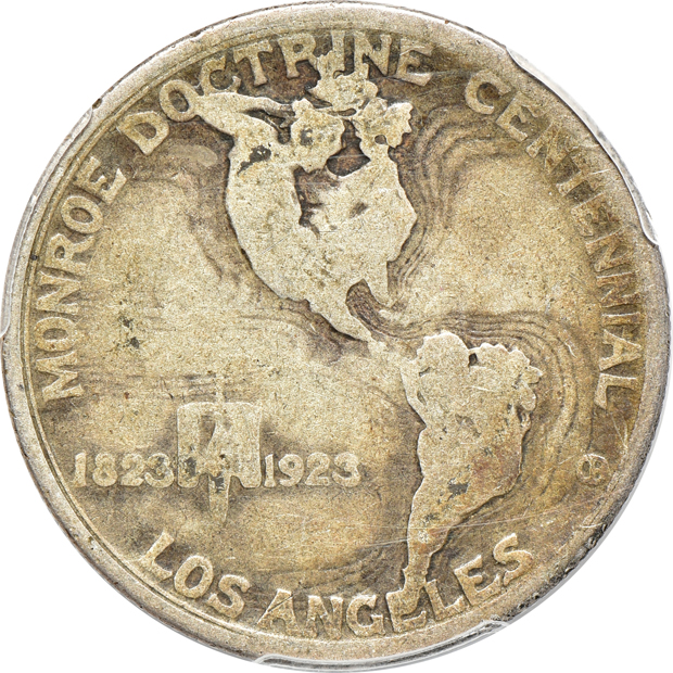 1923-S Monroe Good-6, 1925 Stone Mountain Fair-2 CAC, and a 1926 Sesquicentennial About Good-3 CAC, all PCGS