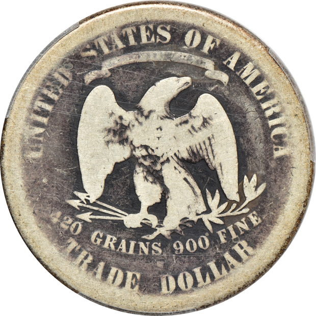 1806/5 Draped Bust quarter Fair-2 CAC, 1875-S Trade dollar Fair details/damage, and a 1921 Peace dollar Fair-2, all PCGS
