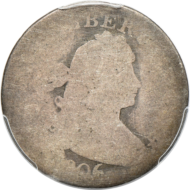 1806/5 Draped Bust quarter Fair-2 CAC, 1875-S Trade dollar Fair details/damage, and a 1921 Peace dollar Fair-2, all PCGS