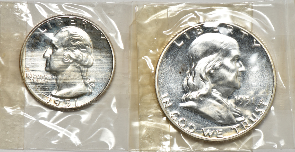 Two 1950 Proof Sets, and two 1951 Proof Sets
