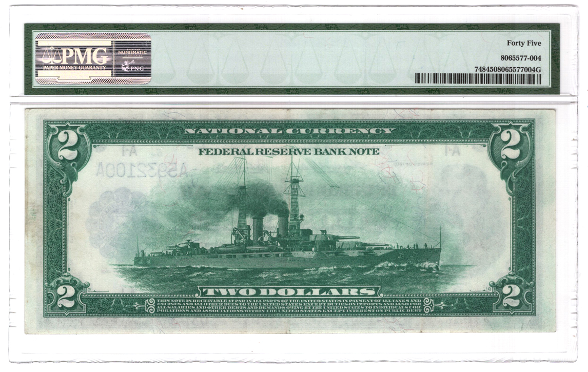 1918 $2 Boston Battleship Fr# 748 - PMG XF-45