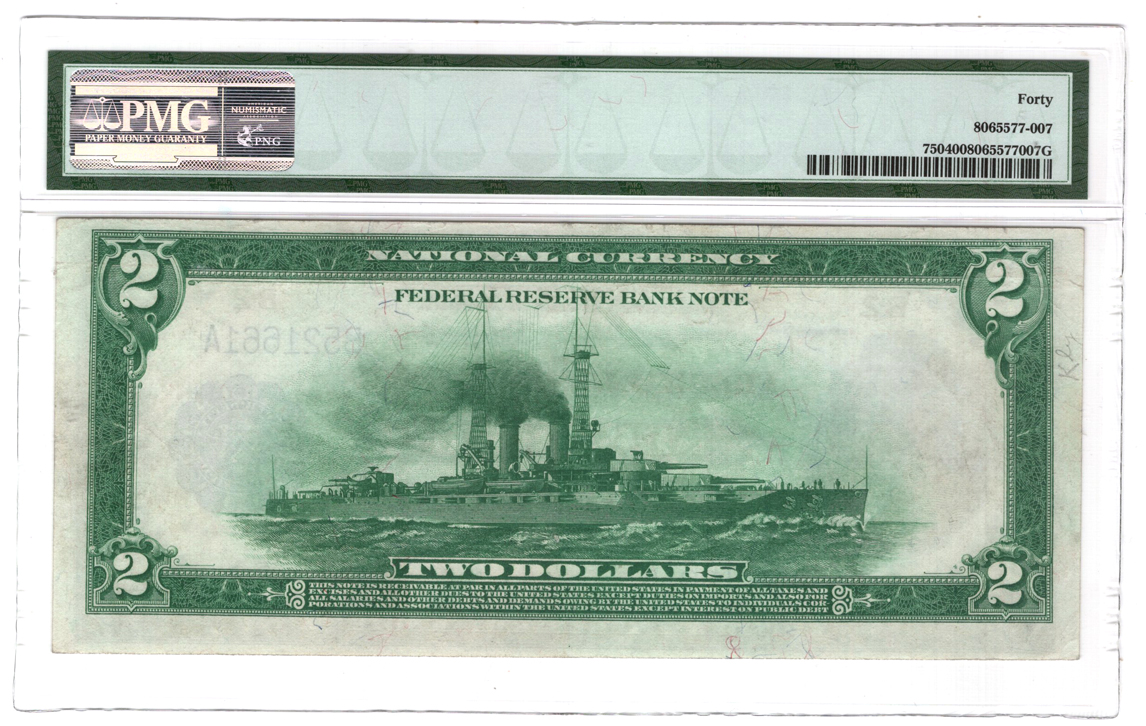 1918 $2 New York Battleship Fr# 750 - PMG XF-40