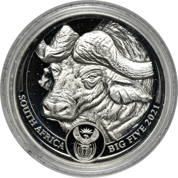South Africa - 2021 1oz Platinum 20 rand - Africa's Big Five - Buffalo