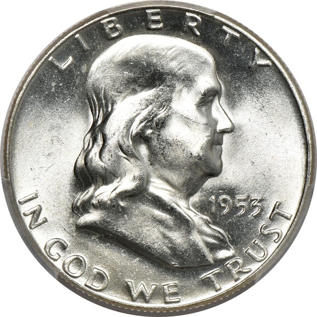 Complete collection of BU Franklin half-dollars