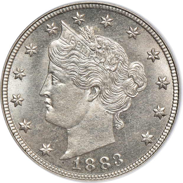1883 No Cents PCGS MS-65, and a 1902 NGC MS-64
