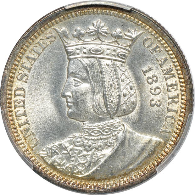 1893 Isabella UNC details/cleaned, and a 1900 Lafayette dollar AU details/cleaned, both PCGS
