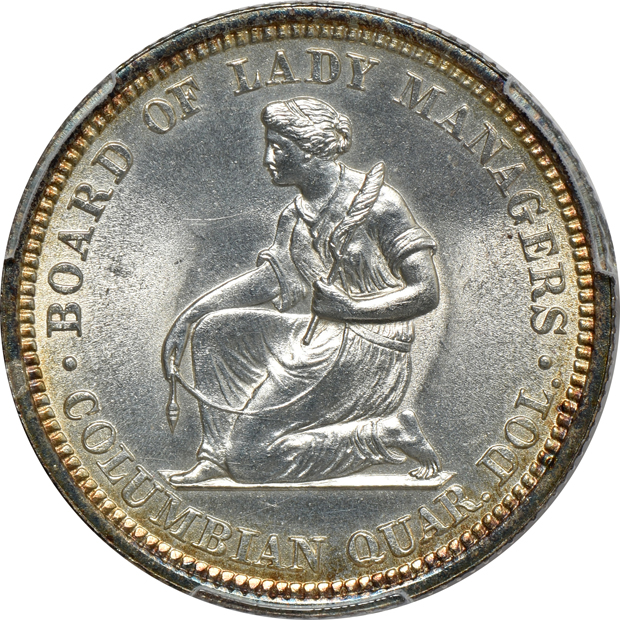 1893 Isabella UNC details/cleaned, and a 1900 Lafayette dollar AU details/cleaned, both PCGS
